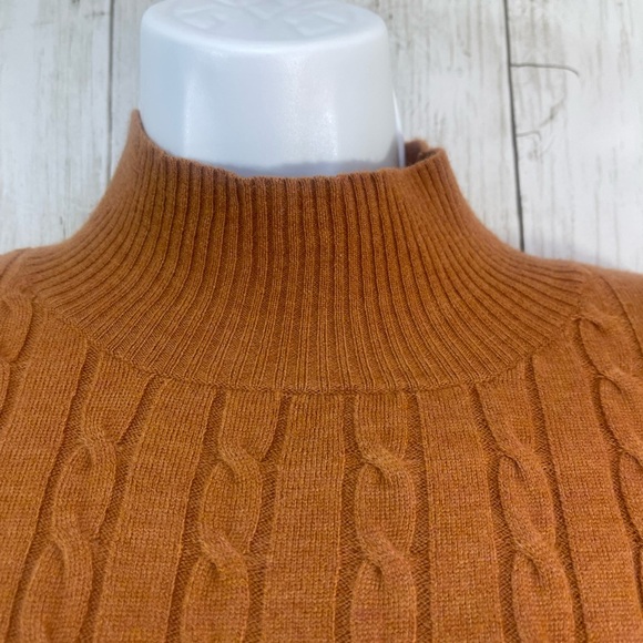 Kerisma Cable Knit Mock Neck Cinch Tie and Bow Waist Sweater M/L - Picture 7 of 10